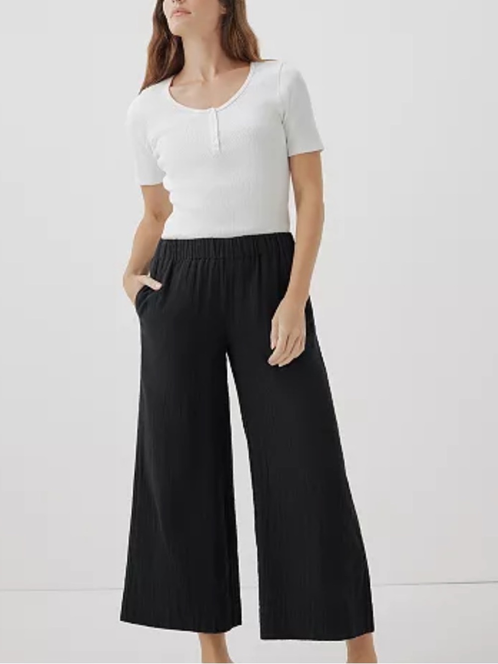 Pact Organic Cotton Coastal Double Gauze Wide Leg Pants